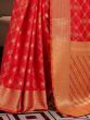 Excellent Red Weaving Silk Engagement Wear Saree With Blouse
