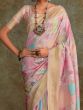 Enchanting Baby Pink Digital Printed Silk Saree With Blouse