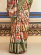 Beautiful Multi-Color Digital Printed Silk Saree With Blouse
