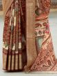 Amazing Brown Digital Printed Silk Events Wear Saree With Blouse