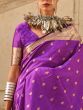 Exquisite Purple Zari Weaving Silk Sangeet Wear Saree With Blouse