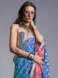 Ravishing Blue Zari Weaving Silk Sangeet Wear Saree With Blouse