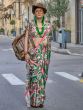 Adorable Pink And Green Digital Printed Satin Saree With Blouse 