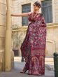 Fetching Maroon Digital Printed Satin Events Wear Saree With Blouse