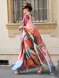 Astonishing Multi-Color Digital Printed Satin Casual Wear Saree