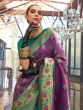 Delightful Pink & Green Handloom Weaving Silk Saree With Blouse