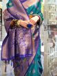 Gorgeous Green & Purple Handloom Weaving Silk Saree With Blouse