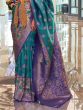 Gorgeous Green & Purple Handloom Weaving Silk Saree With Blouse