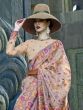 Exquisite Cream Handloom Weaving Silk Events Wear Saree With Blouse