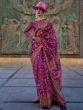 Lovely Purple Handloom Weaving Silk Ocassion Wear Saree With Blouse