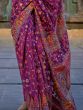 Lovely Purple Handloom Weaving Silk Ocassion Wear Saree With Blouse