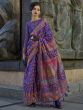 Fascinating Blue Handloom Weaving Silk Traditional Saree With Blouse