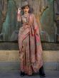 Pretty Brown Handloom Weaving Silk Occasion Wear Saree With Blouse