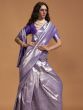 Outlandish Purple Zari Weaving Silk Wedding Wear Saree With Blouse