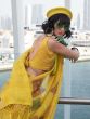 Beautiful Yellow Zari Work Tissue Festive Wear Saree With Blouse