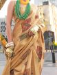 Tantalizing Golden Zari Work Tissue Ocassion Wear Saree With Blouse