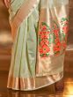 Attractive Green Handwoven Tissue Silk Saree With Blouse