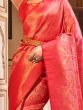 Superb Red Handloom Weaving Silk Festive Wear Saree With Blouse