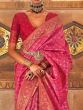 Amazing Pink Weaving Silk Wedding Wear Saree With Blouse