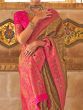 Fabulous Olive Green Weaving Silk Traditional Saree With Blouse
