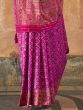 Excellent Purple Weaving Silk Events Wear Saree With Blouse