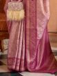 Attractive Wine Zari Weaving Silk Festive Wear Saree With Blouse
