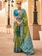 Lovely Green Digital Printed Silk Events Wear Saree With Blouse