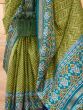 Lovely Green Digital Printed Silk Events Wear Saree With Blouse