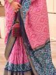 Impressive Pink Digital Printed Silk Function Wear Saree With Blouse