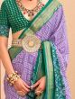 Superior Lavender Digital Printed Silk Events Wear Saree With Blouse