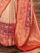 Stunning Cream Zari Weaving Silk Festive Wear Saree With Blouse