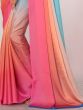 Appealing Multi-Color Satin Plain Party Wear Saree With Blouse