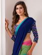 Dazzling Multi-Color Digital Printed Satin Saree With Blouse
