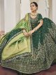 Wonderful Green Embroidered Silk Lehenga Choli With Dupatta