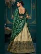 Splendid Green Khatli Work Silk Mehendi Wear Lehenga Choli