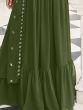 Magnificent Green Sequin Georgette Lehenga Choli With Dupatta