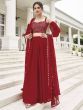 Bewitching Red Embroidery Work Georgette Function Wear Lehenga Choli