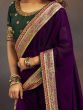 Charming Purple Heavy Border Silk Saree With Blouse