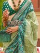 Exquisite Green Patola Printed Silk Events Wear Saree With Blouse