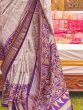 Alluring Grey Patola Printed Silk Wedding Wear Saree With Blouse