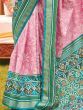 Queenly Pink Patola Printed Silk Sangeet Wear Saree With Blouse