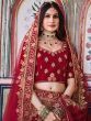 Charming Maroon Zarkan Work Velvet Bridal Wear Lehenga Choli
