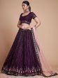 Glamorous Purple Embroidery Georgette Designer Lehenga Choli 