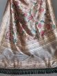 Enchanting Beige Kalamkari Printed Silk Classic Saree With Blouse