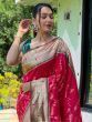 Gorgeous Rani Pink Woven Paithani Silk Classic Saree With Blouse
