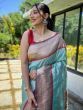 Fantastic Sky Blue Woven Paithani Silk Event Wear Saree With Blouse