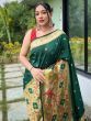 Attractive Green Woven Paithani Silk Classic Saree With Blouse