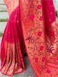 Mesmerizing Pink Woven Paithani Silk Classic Saree With Blouse