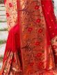 Glamorous Red Woven Paithani Silk Festival Wear Saree With Blouse