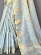 Beautiful Off White Woven Silk Event Wear Saree With Blouse